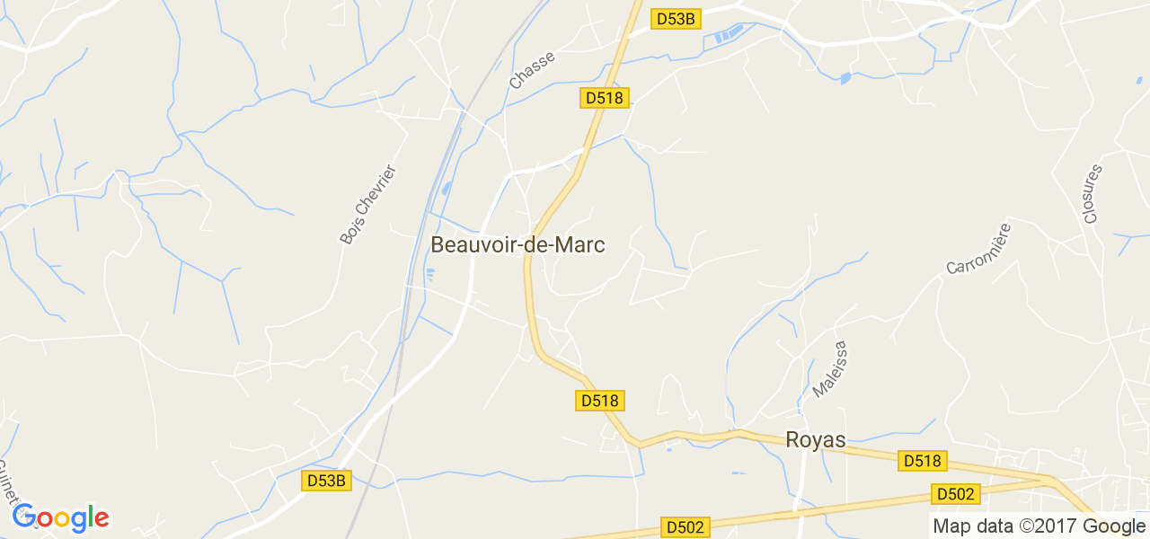 map de la ville de Beauvoir-de-Marc