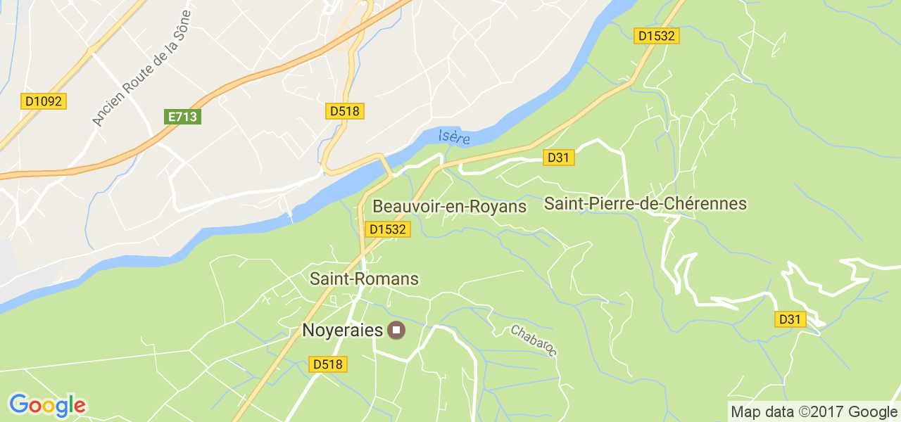 map de la ville de Beauvoir-en-Royans