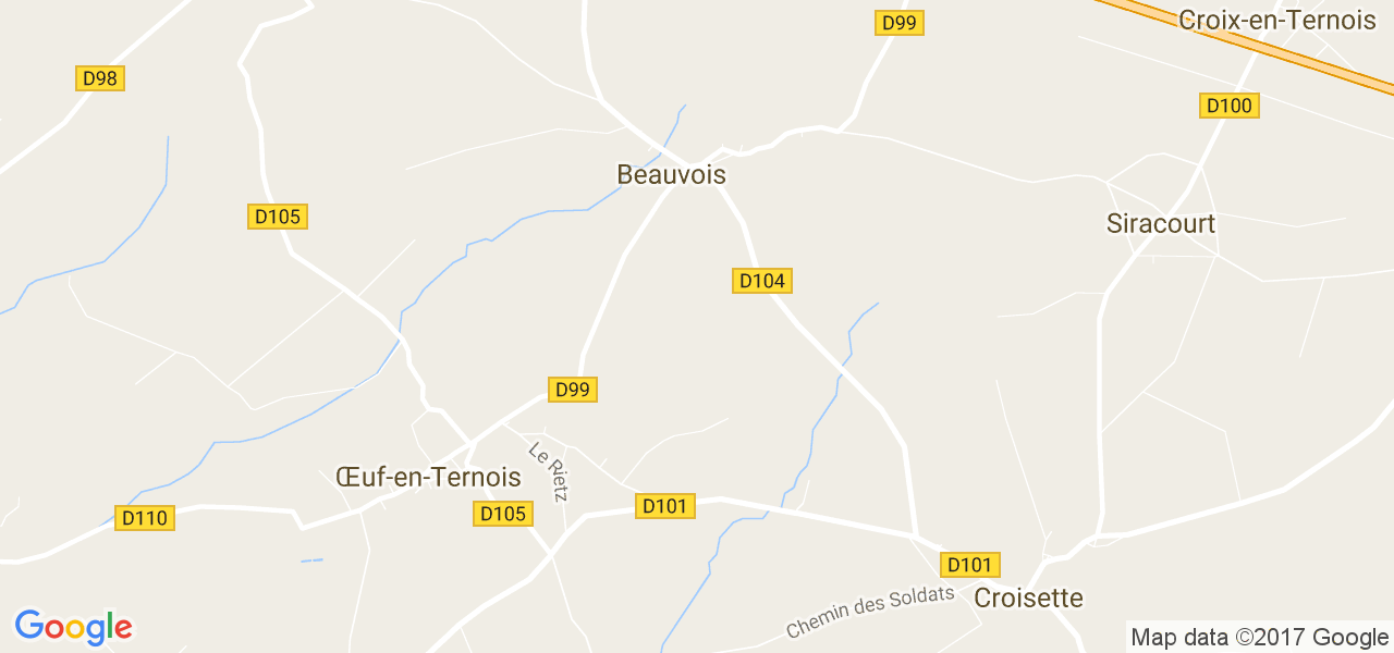 map de la ville de Beauvois