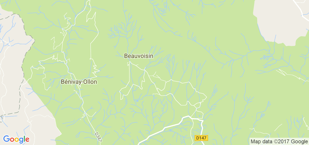 map de la ville de Beauvoisin