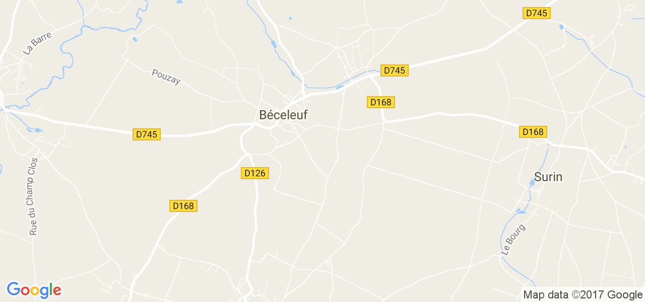 map de la ville de Béceleuf