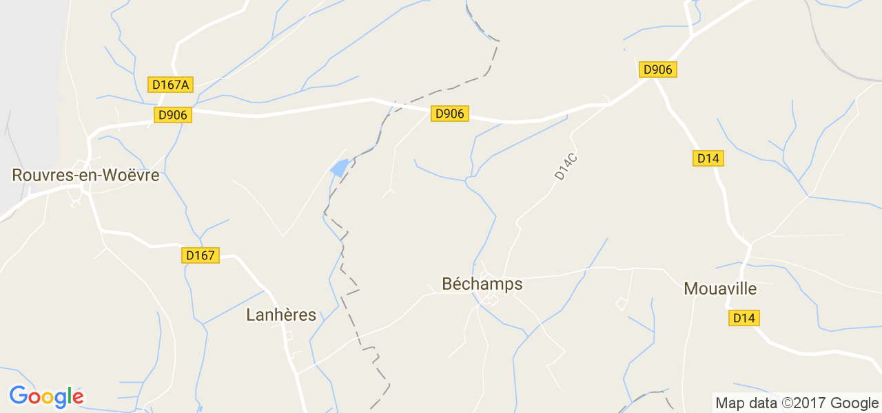 map de la ville de Béchamps