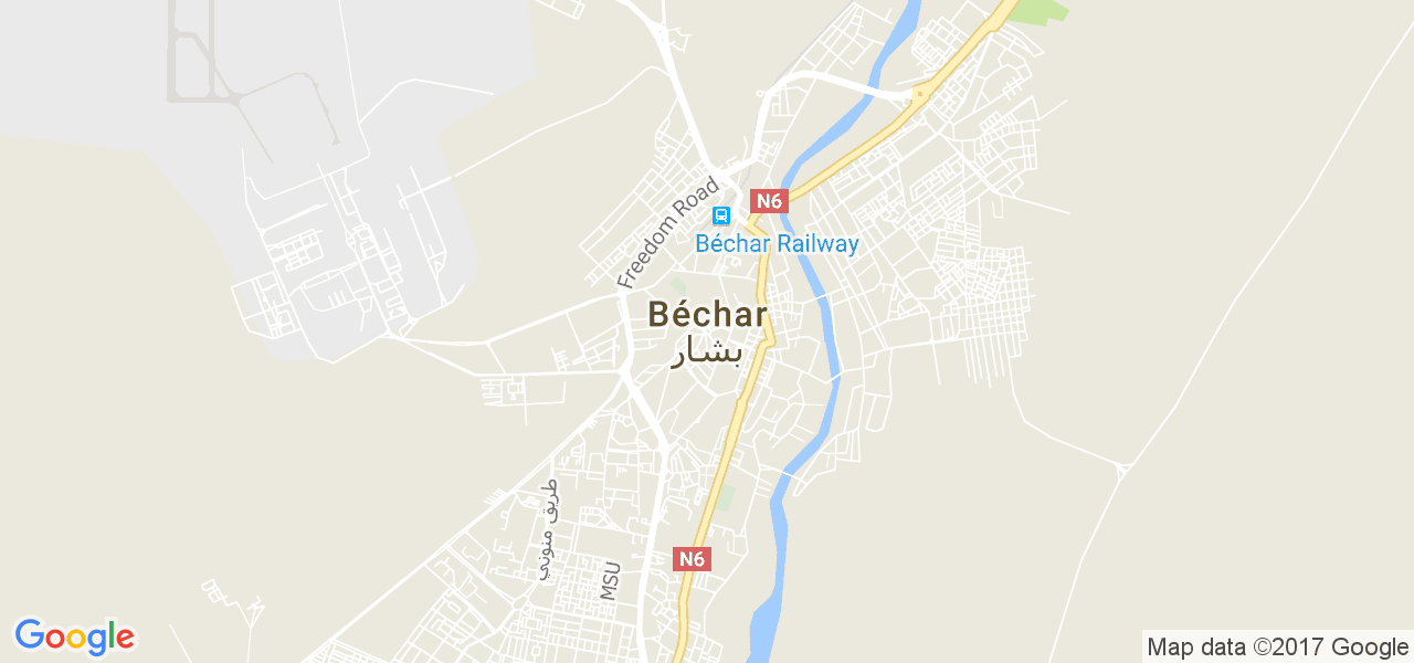 map de la ville de Bechar