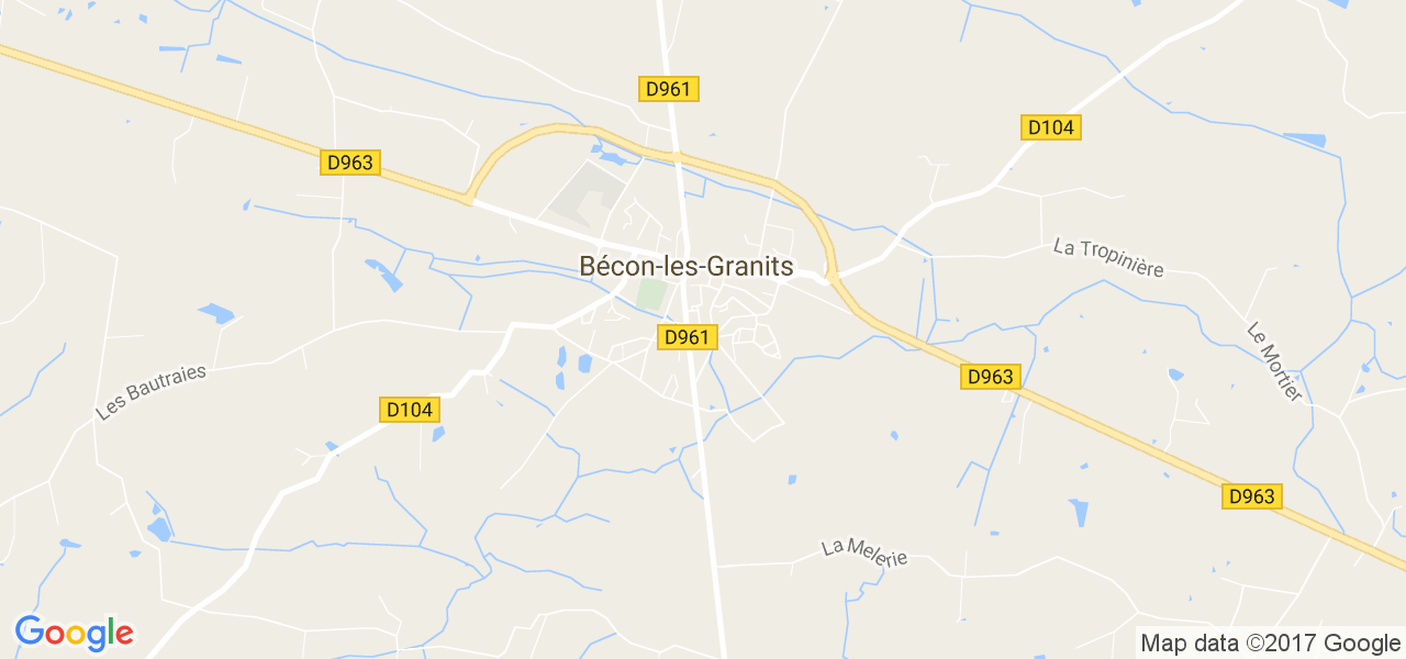 map de la ville de Bécon-les-Granits