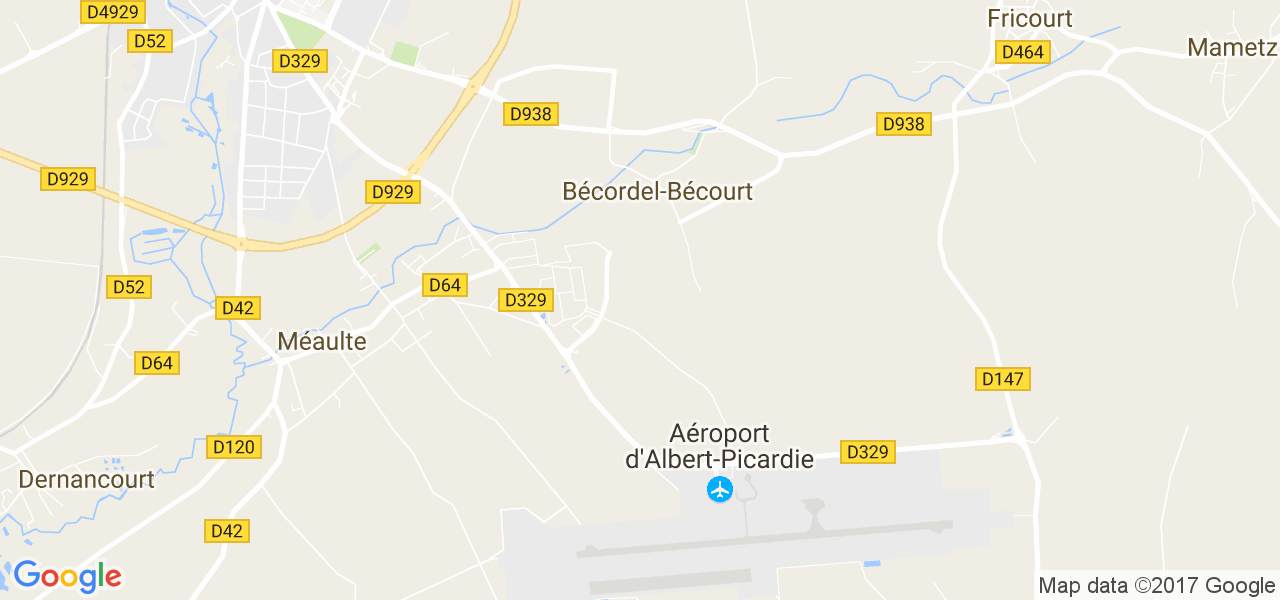 map de la ville de Bécordel-Bécourt