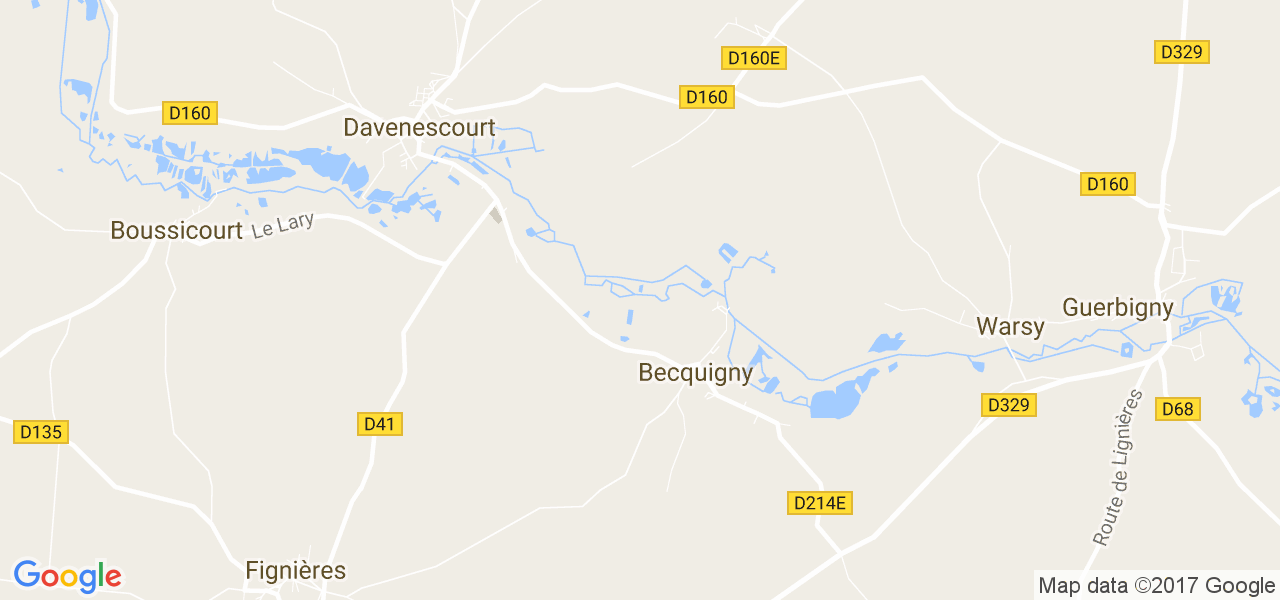 map de la ville de Becquigny