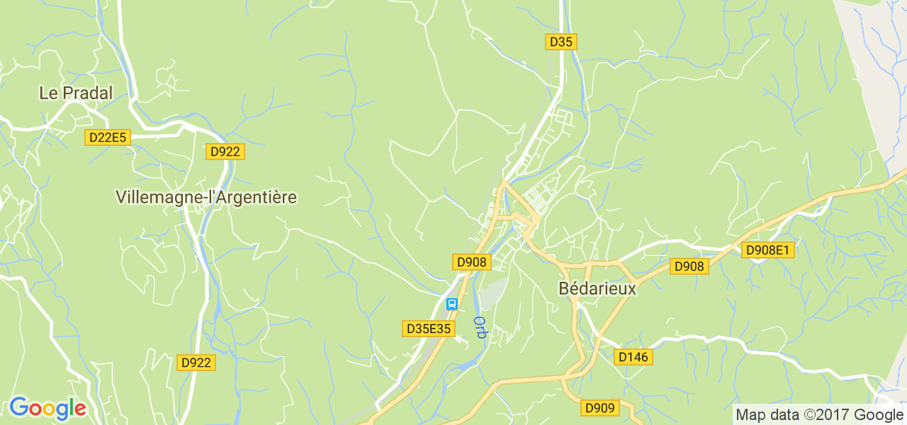 map de la ville de Bédarieux