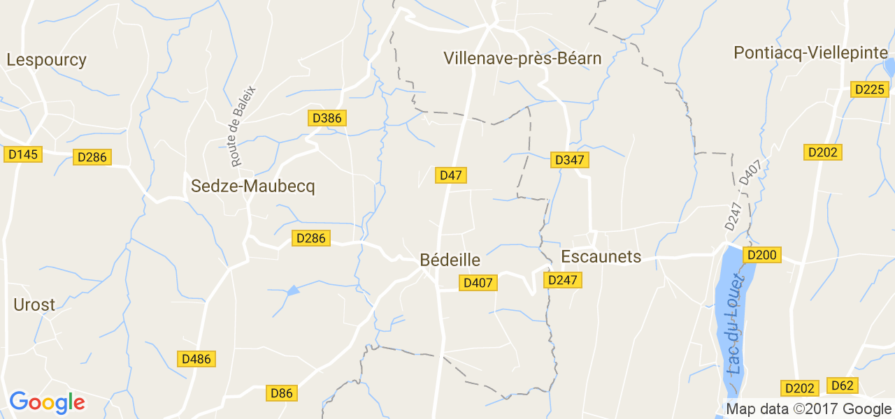 map de la ville de Bédeille