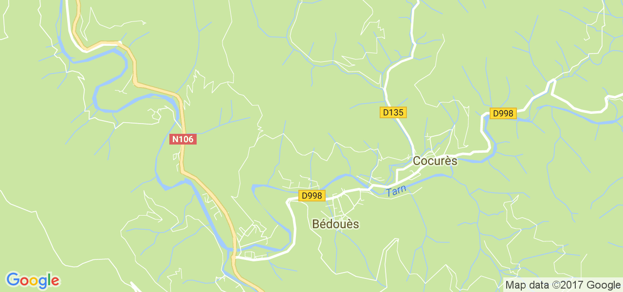 map de la ville de Bédouès