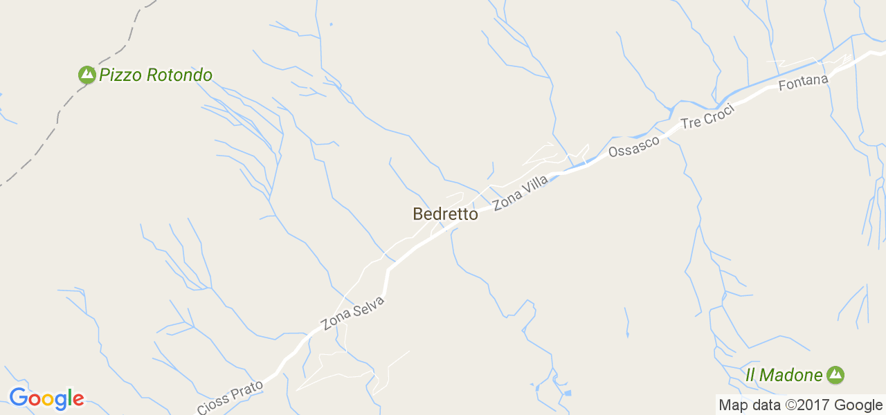 map de la ville de Bedretto