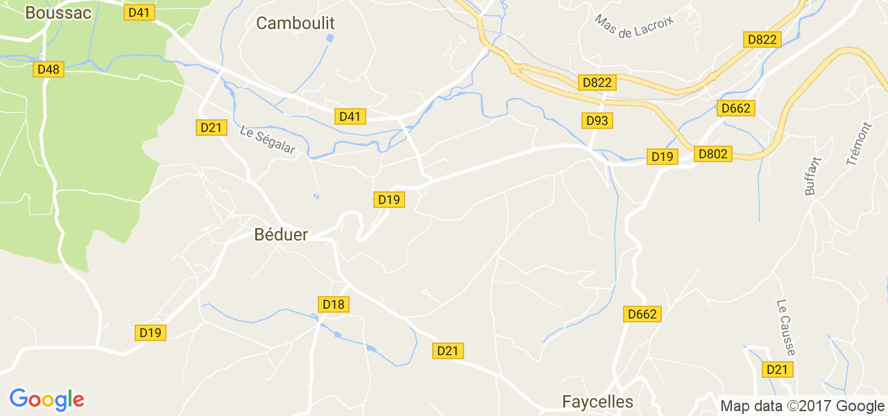 map de la ville de Béduer