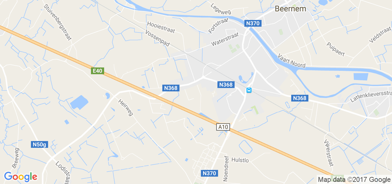 map de la ville de Beernem