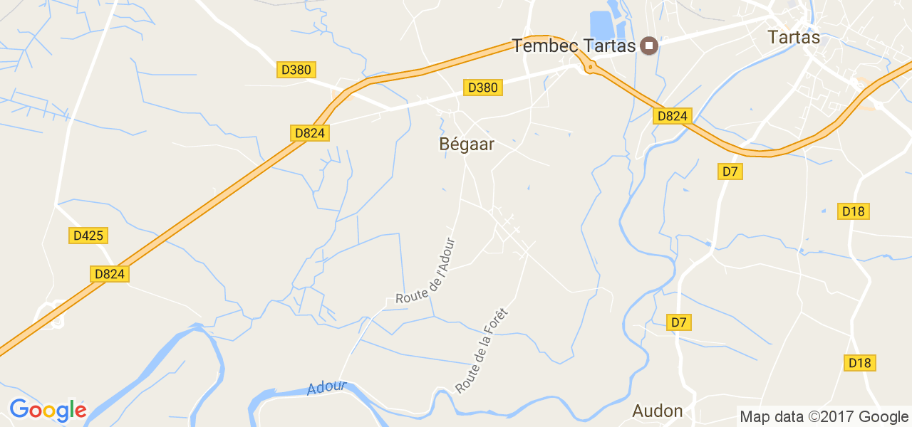 map de la ville de Bégaar