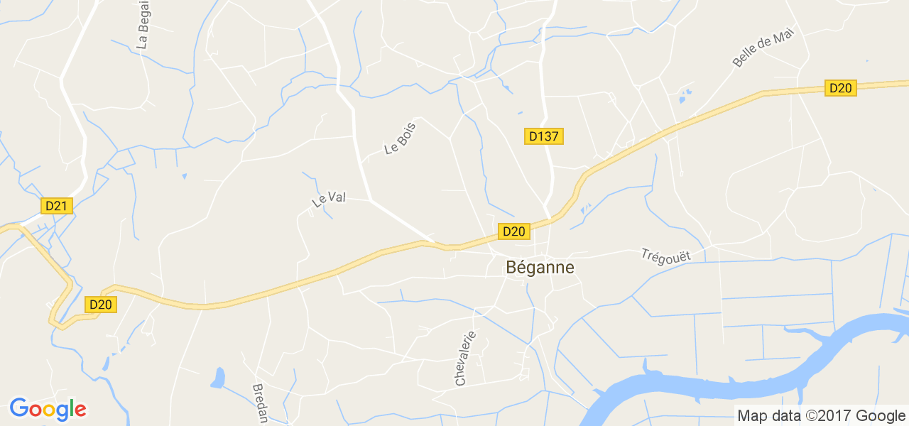 map de la ville de Béganne