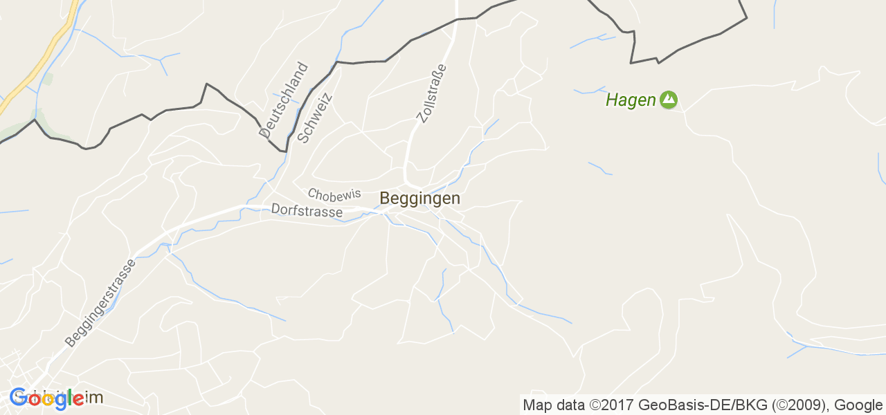 map de la ville de Beggingen