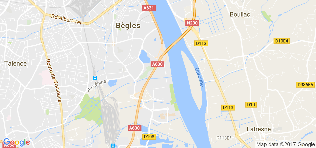 map de la ville de Bègles