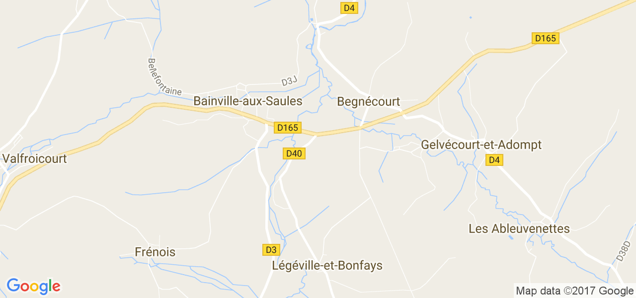 map de la ville de Begnécourt
