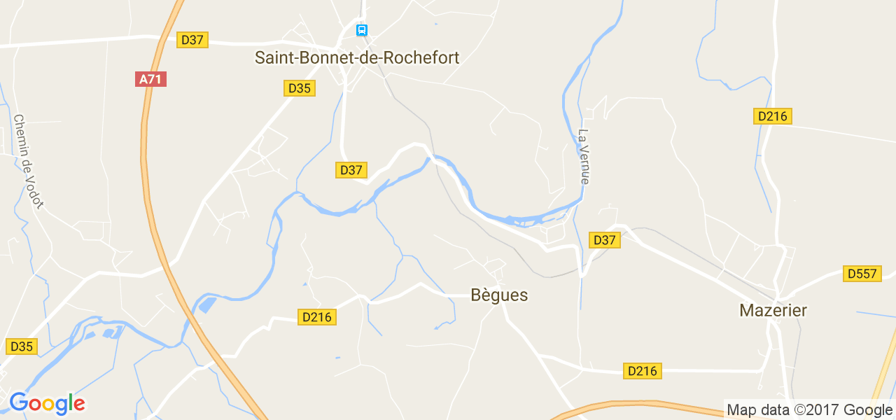 map de la ville de Bègues