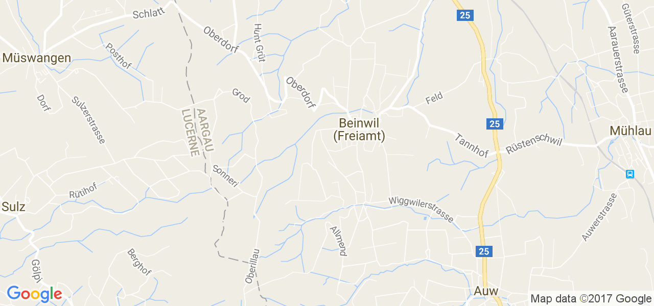 map de la ville de Beinwil (Freiamt)