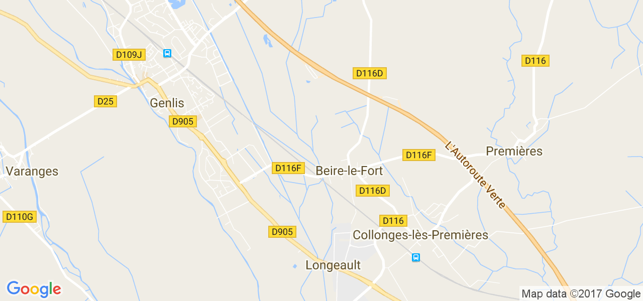 map de la ville de Beire-le-Fort