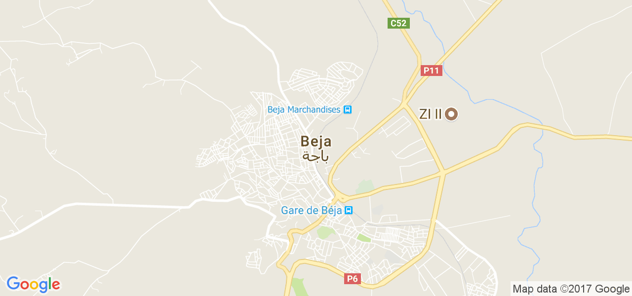 map de la ville de Béja