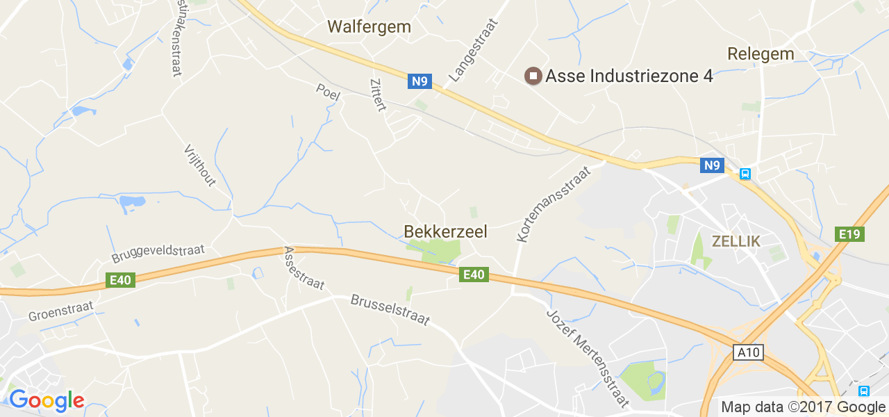 map de la ville de Bekkerzeel