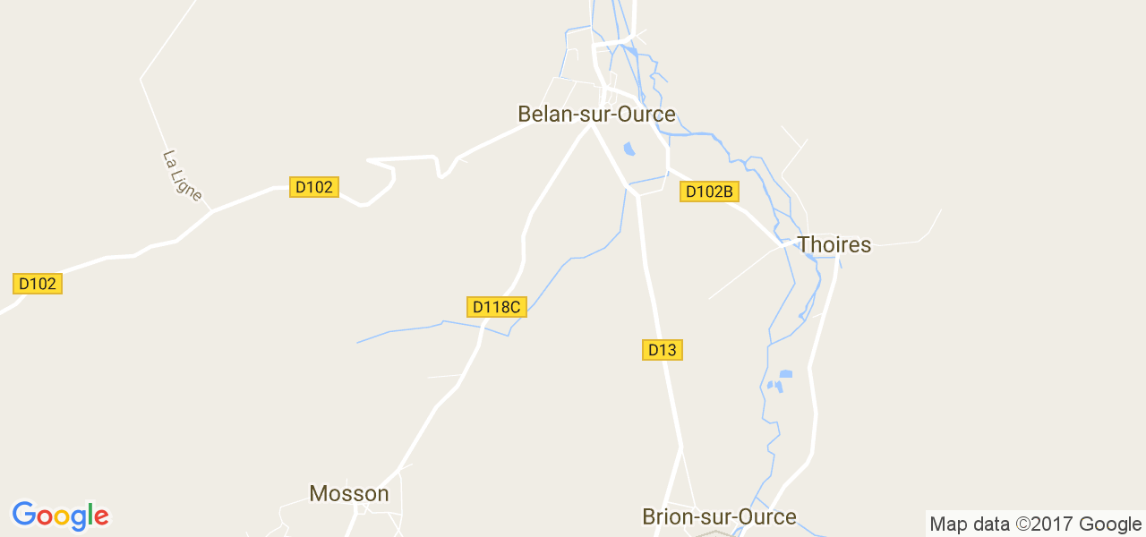 map de la ville de Belan-sur-Ource