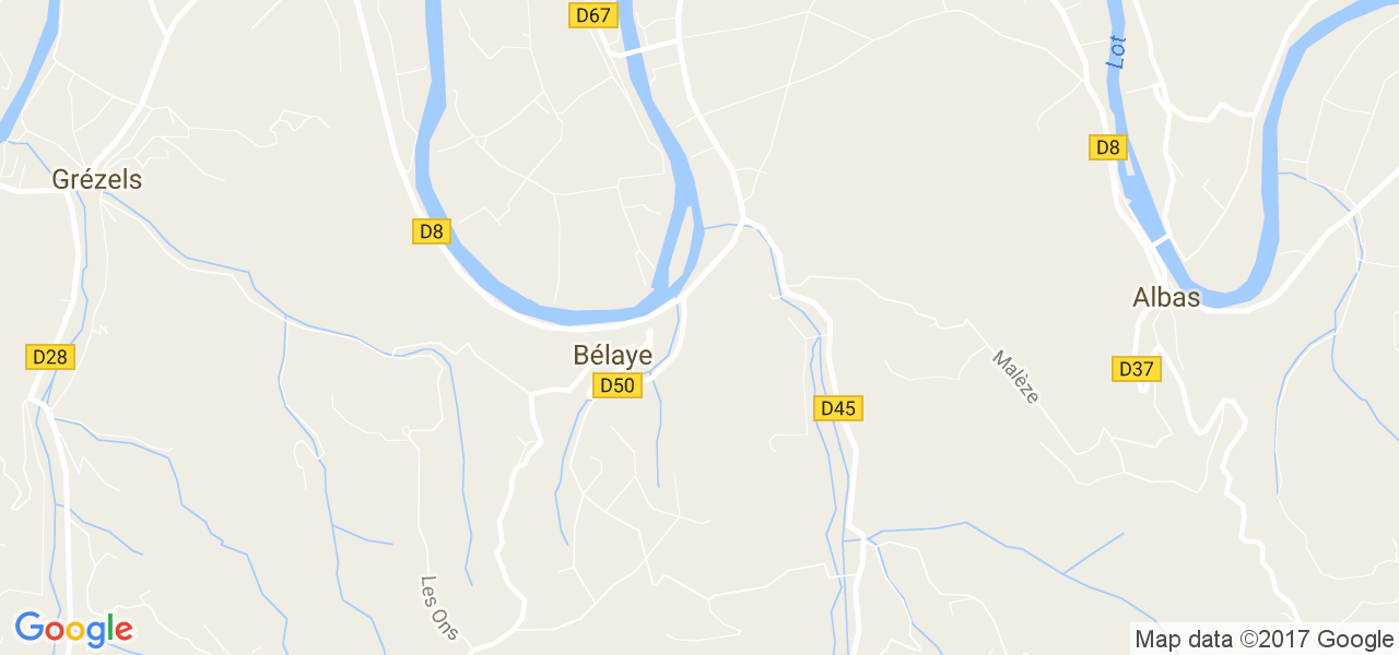 map de la ville de Bélaye