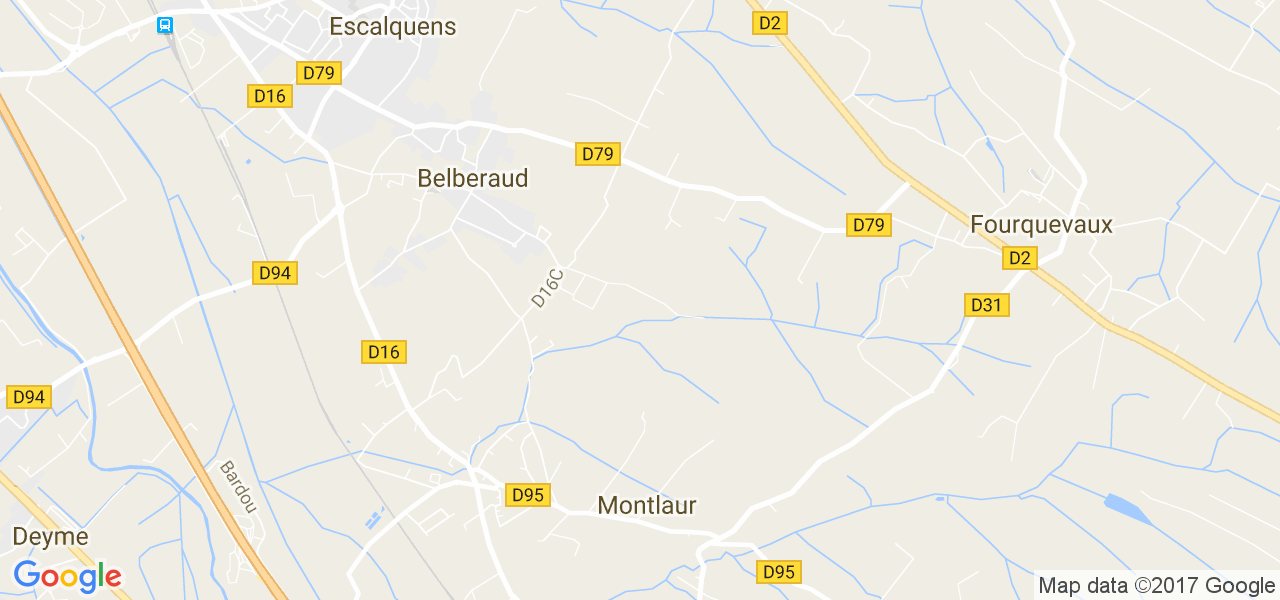 map de la ville de Belberaud