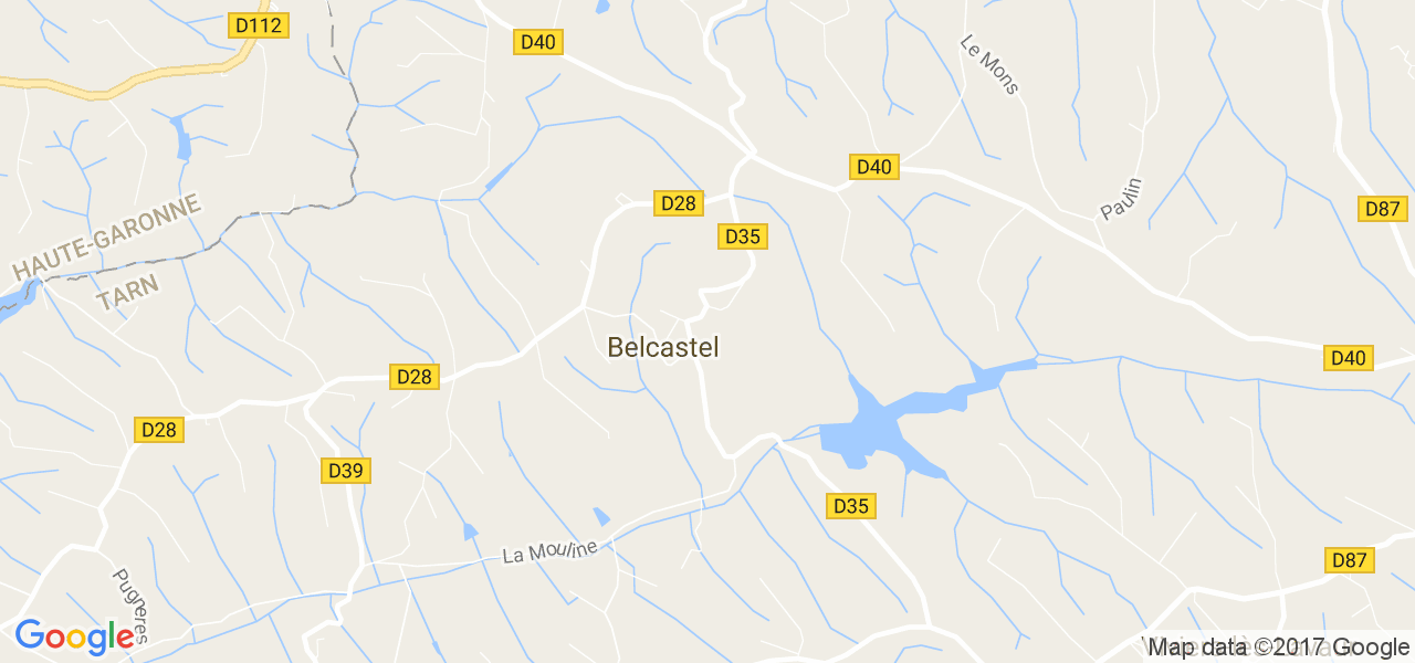 map de la ville de Belcastel