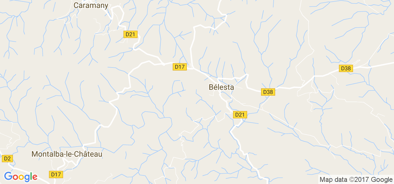 map de la ville de Bélesta