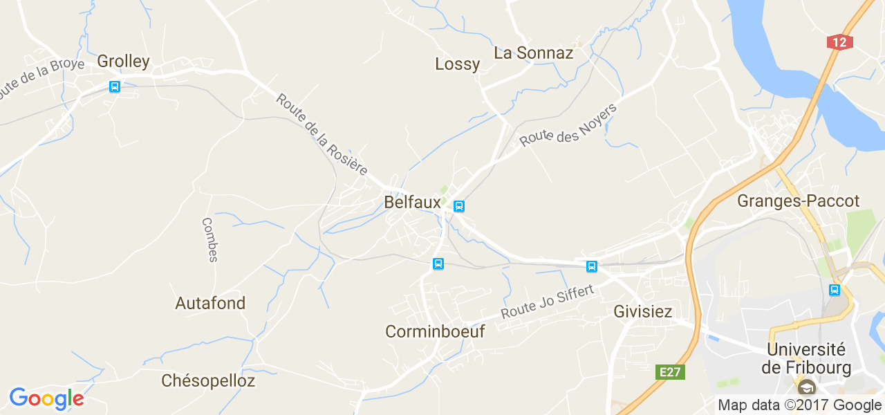 map de la ville de Belfaux