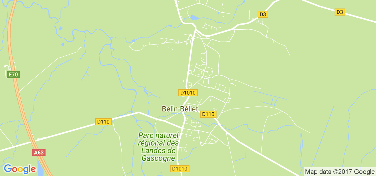 map de la ville de Belin-Béliet