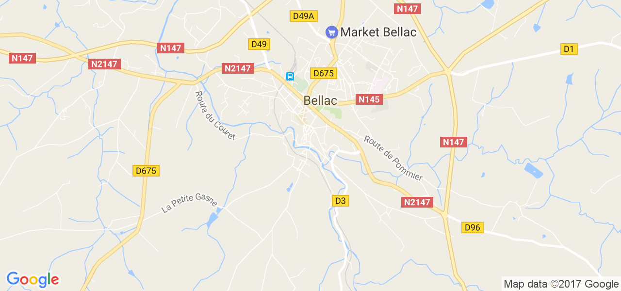 map de la ville de Bellac