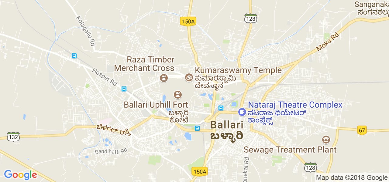 map de la ville de Bellary