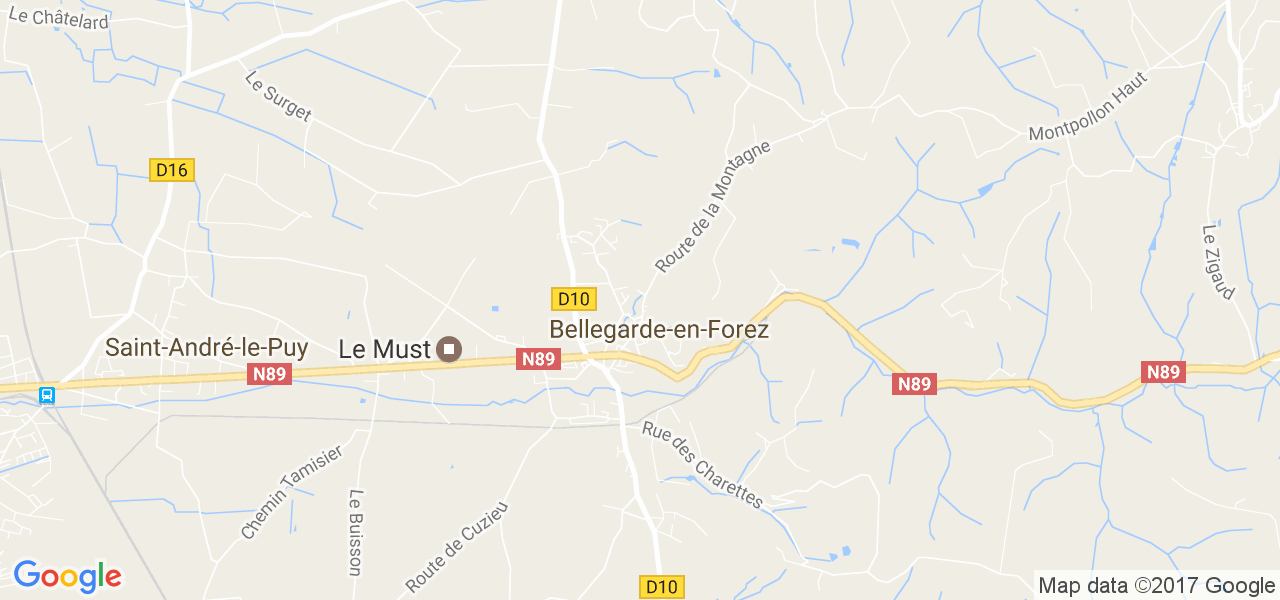 map de la ville de Bellegarde-en-Forez