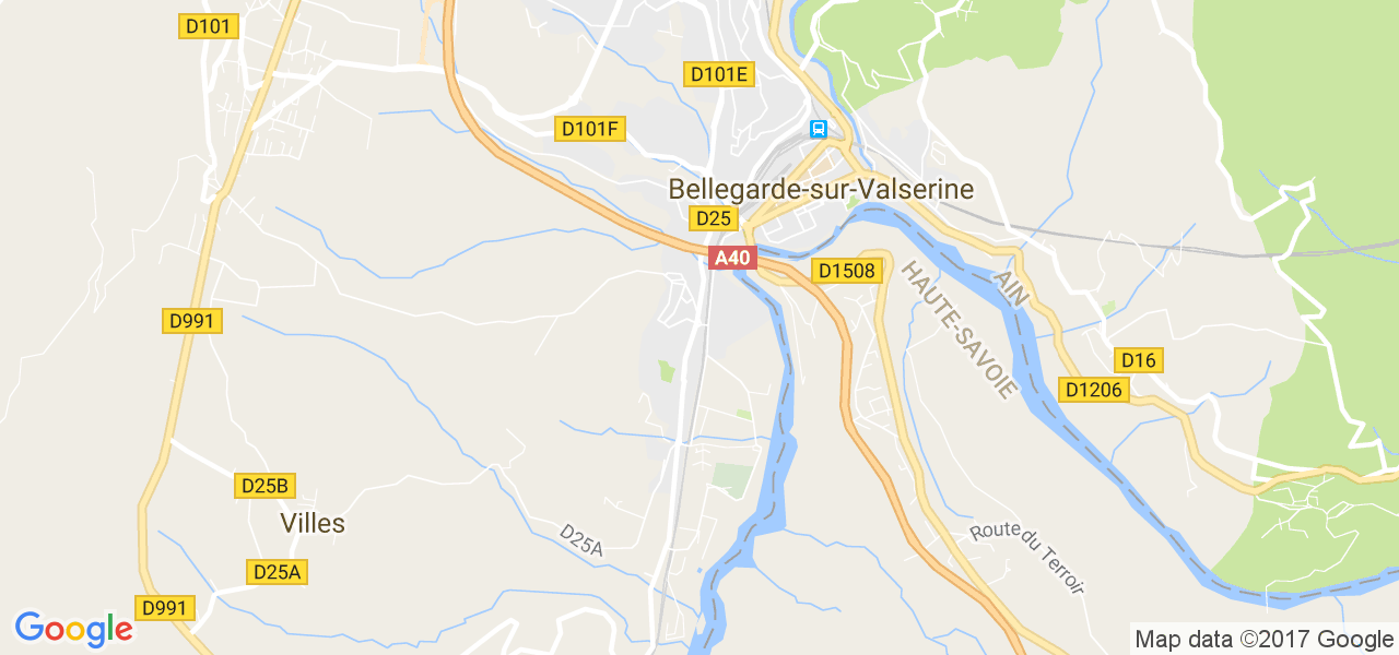 map de la ville de Bellegarde-sur-Valserine