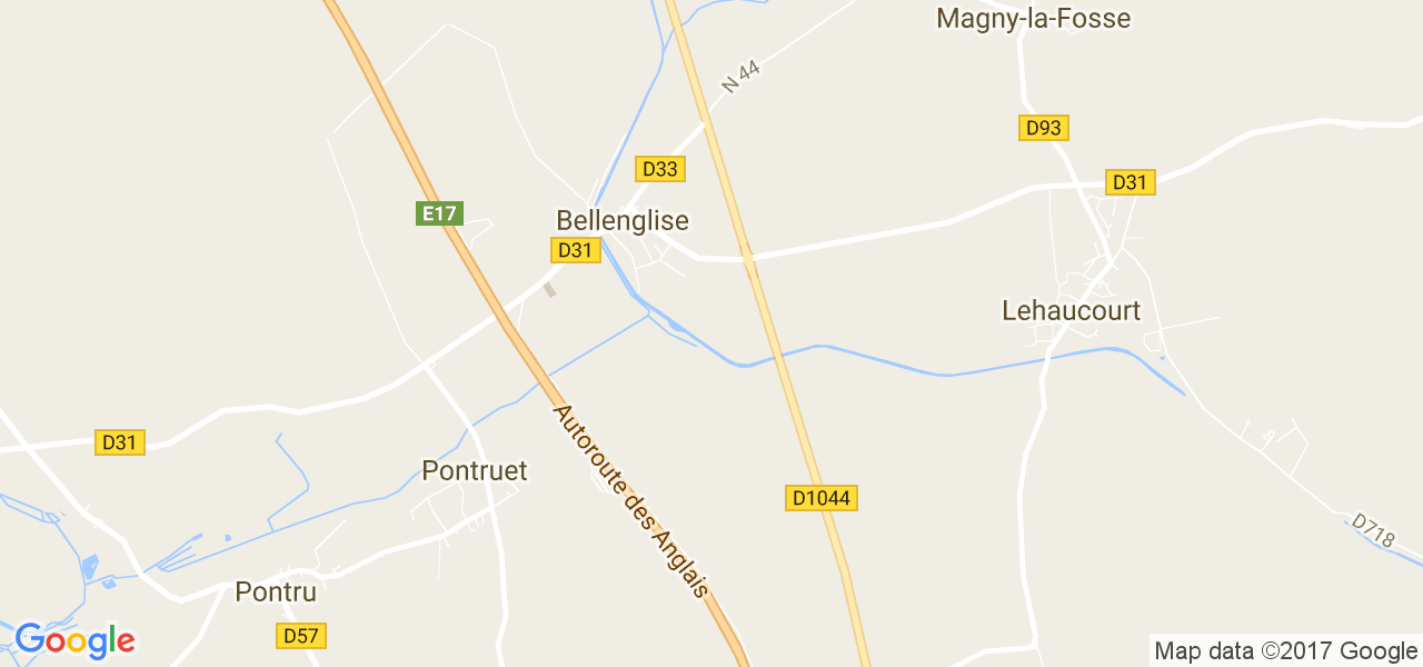 map de la ville de Bellenglise