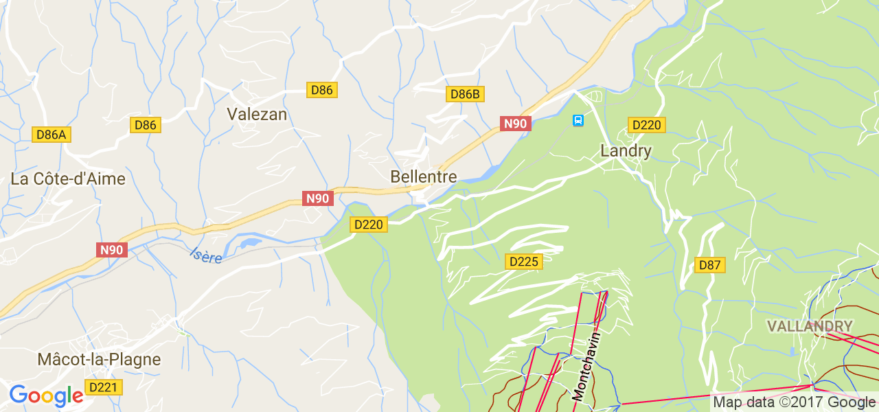 map de la ville de Bellentre