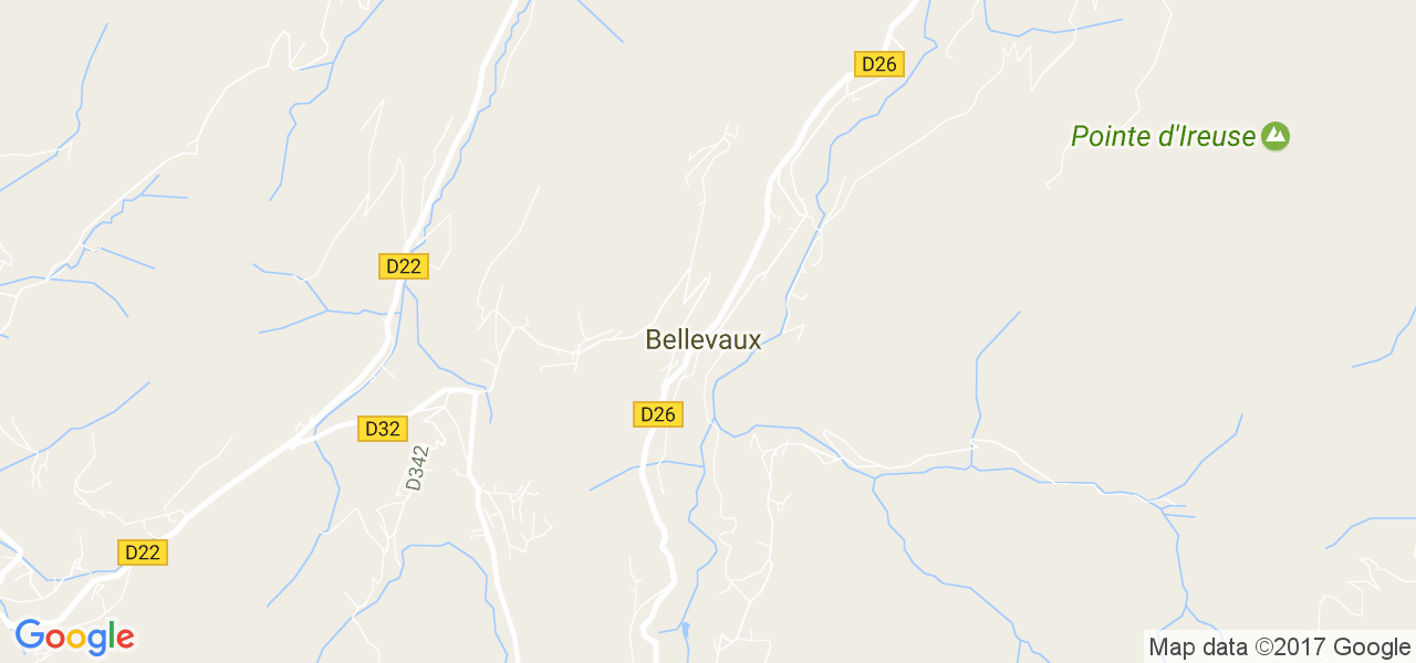 map de la ville de Bellevaux