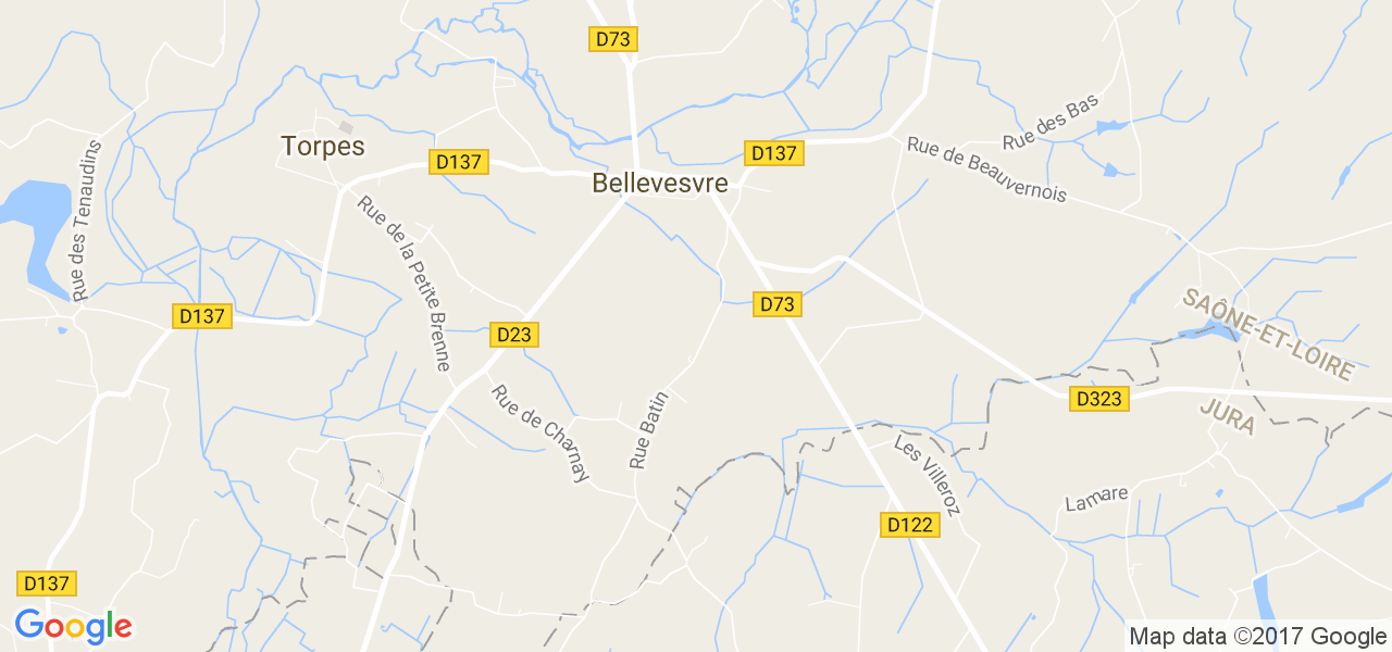 map de la ville de Bellevesvre