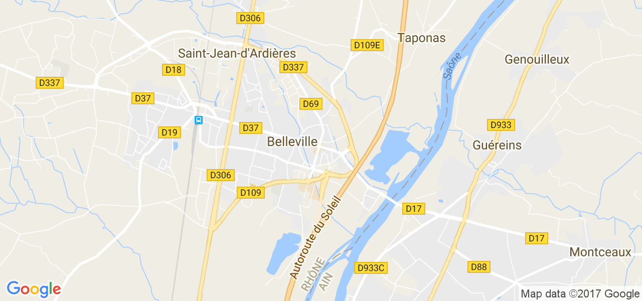 map de la ville de Belleville