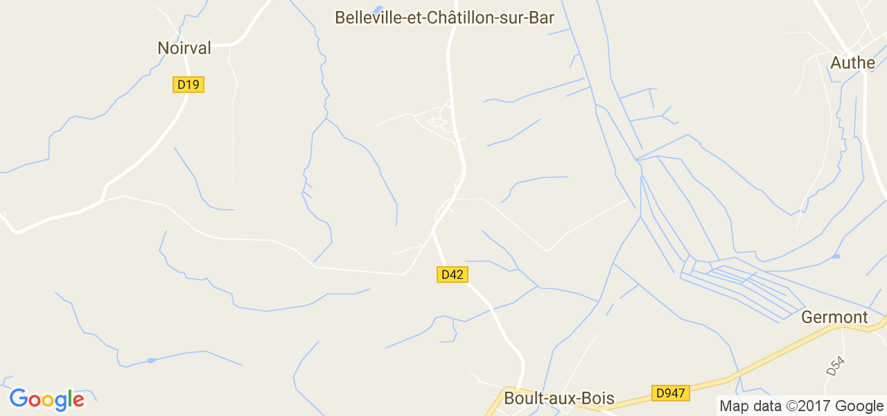 map de la ville de Belleville-et-Châtillon-sur-Bar