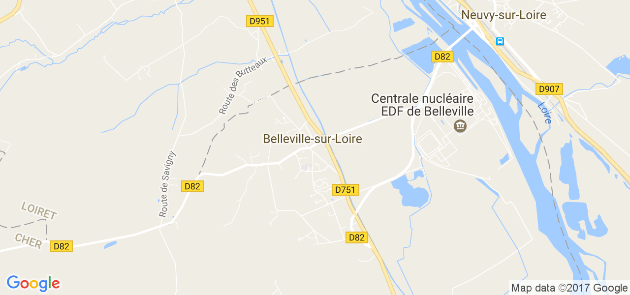 map de la ville de Belleville-sur-Loire