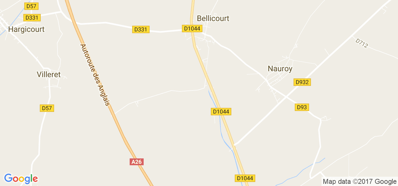 map de la ville de Bellicourt