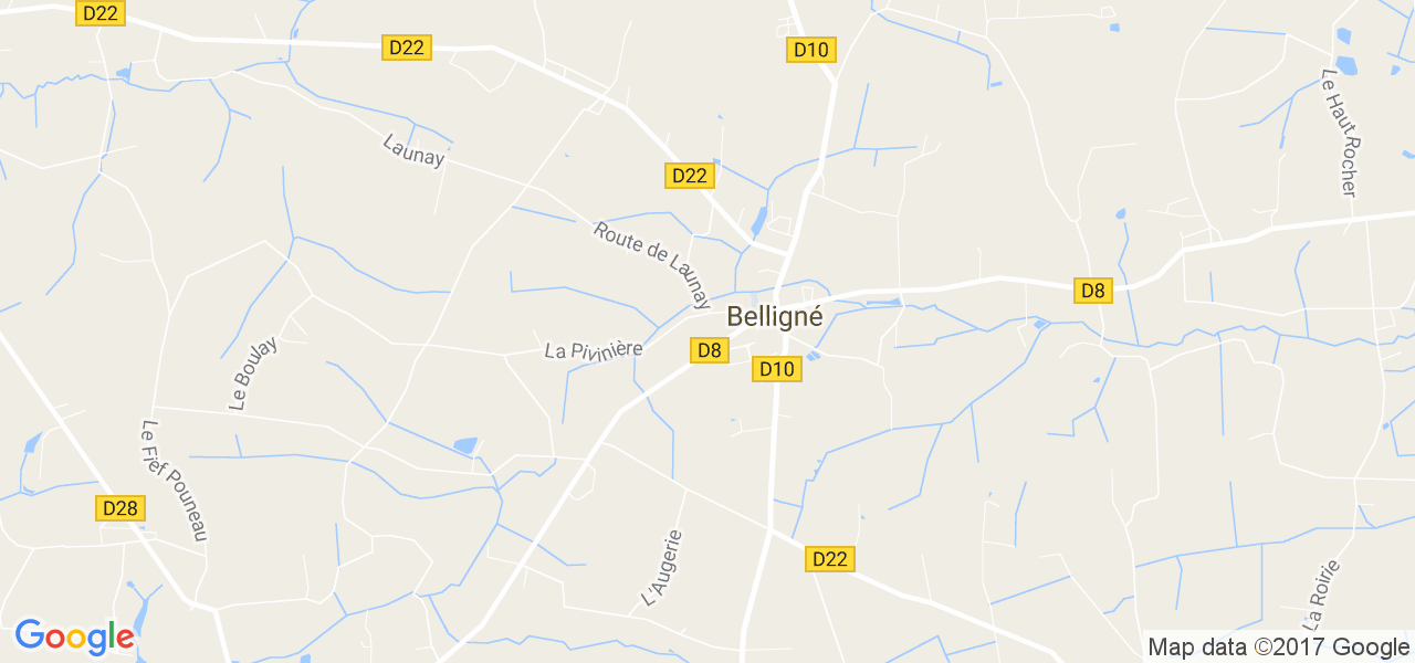 map de la ville de Belligné