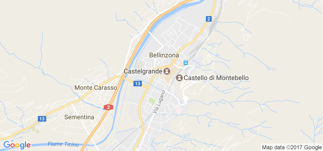 map de la ville de Bellinzona