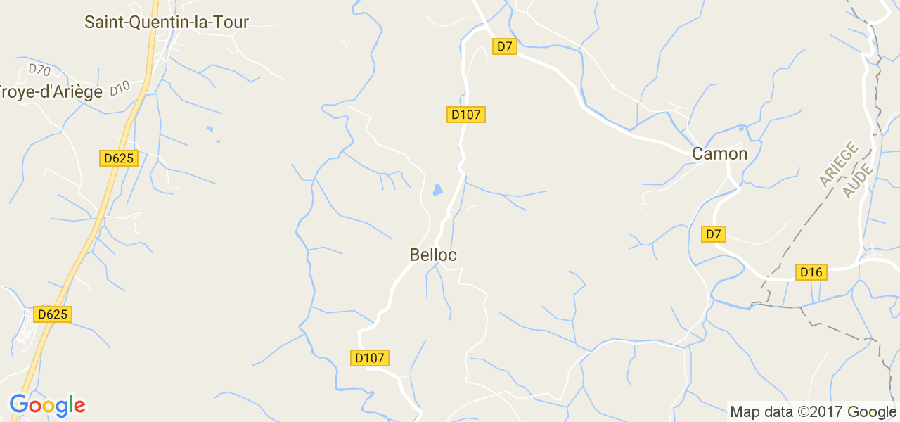 map de la ville de Belloc