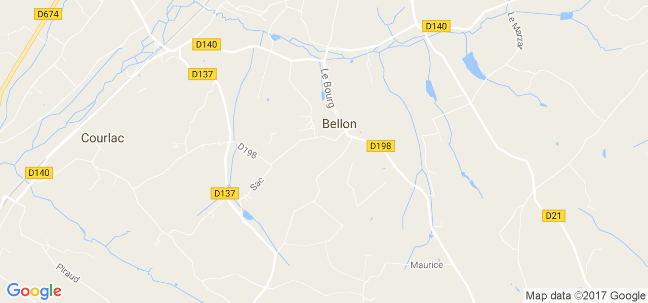 map de la ville de Bellon