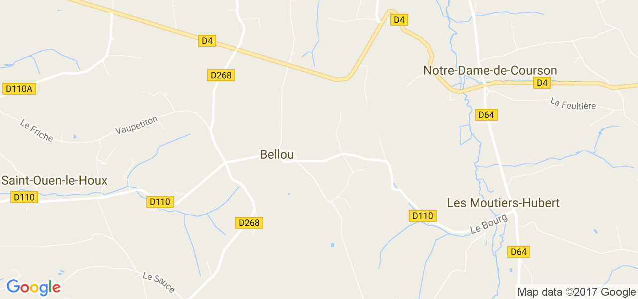 map de la ville de Bellou